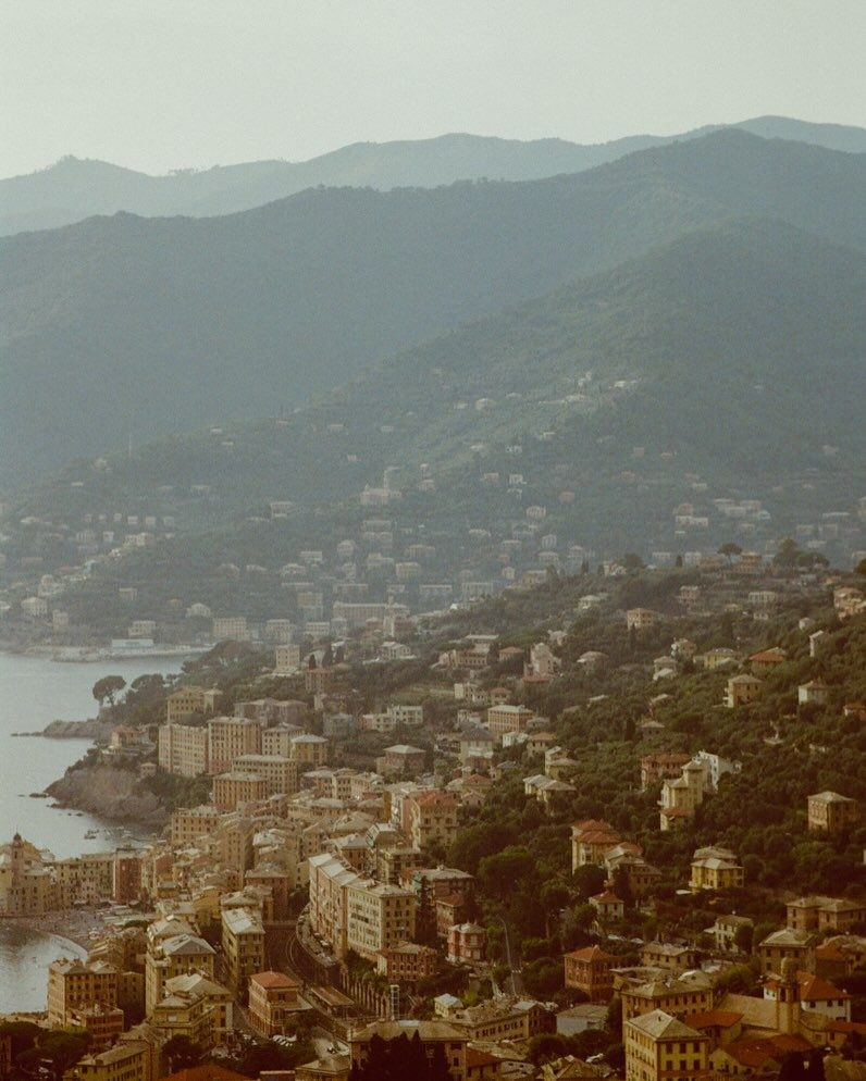 A warm Mediterranean hillside at golden hour